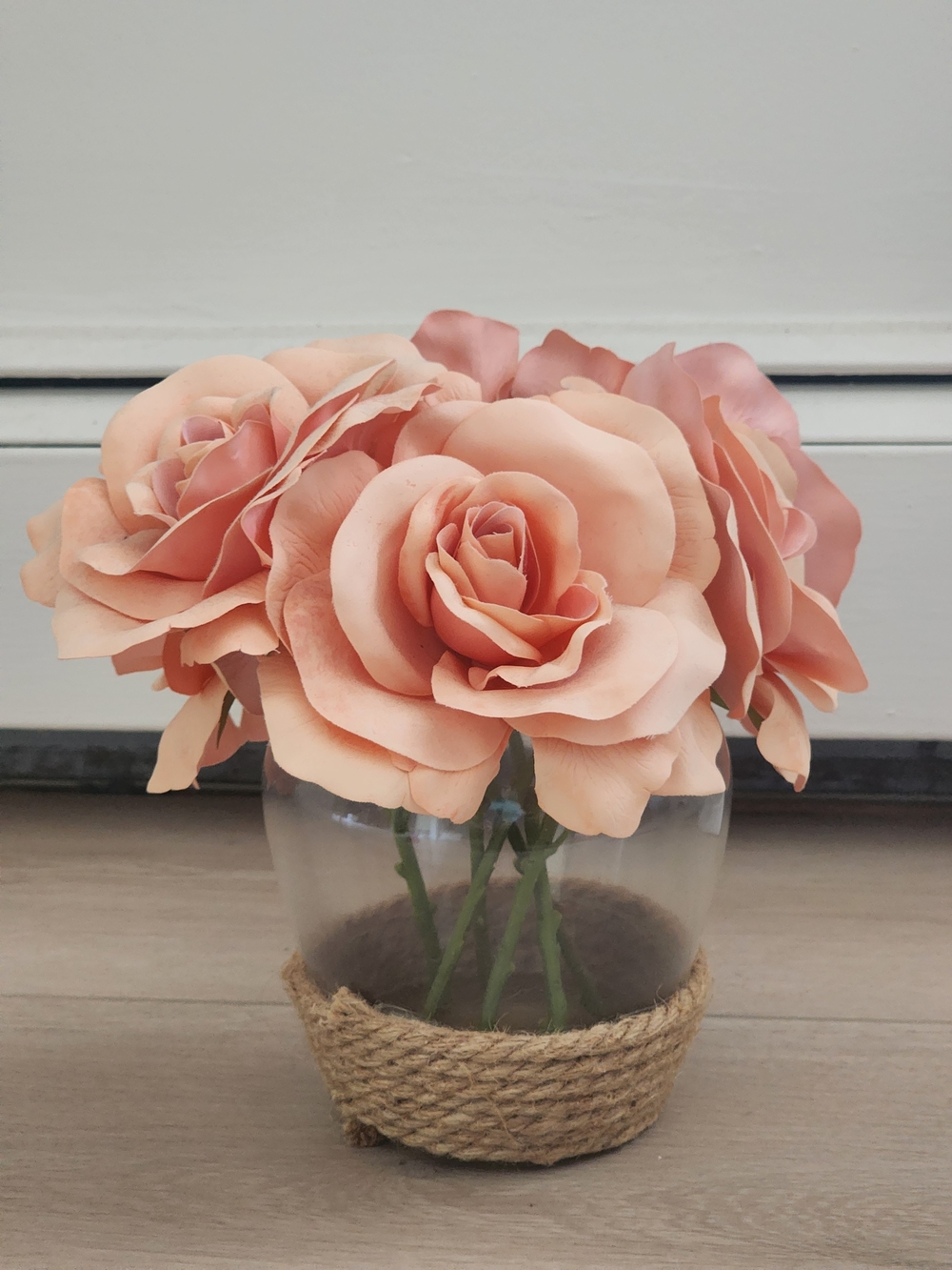Peach Rose Faux Floral Arrangement - Home Accents